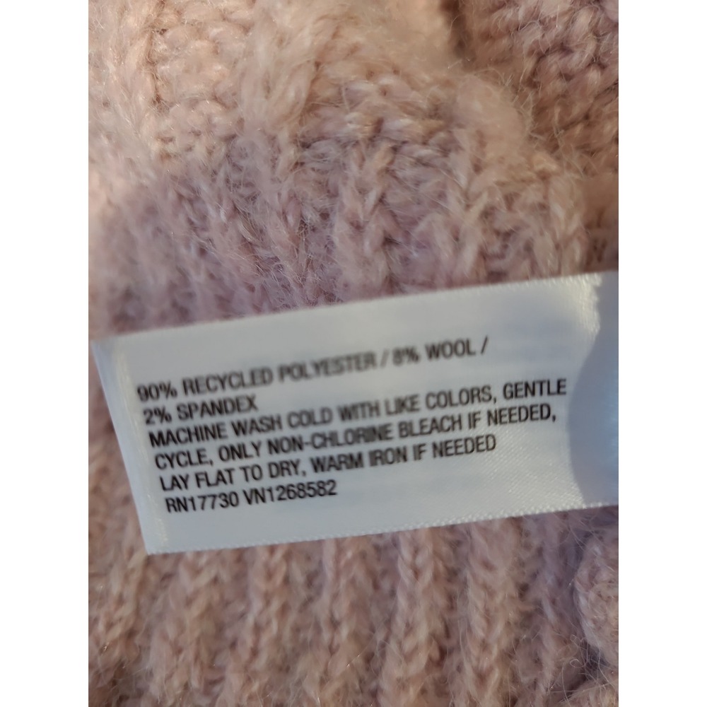 A New Day Mauve Chunky Cable Knit Crewneck Sweater Women SZ XL drop shoulder - Picture 10 of 11